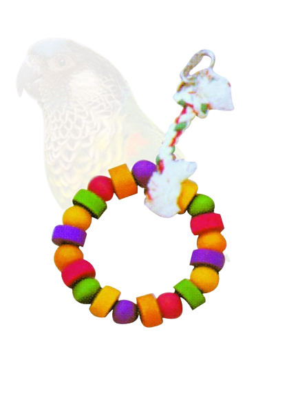 Ring shape wood parrot toy 42*16cm