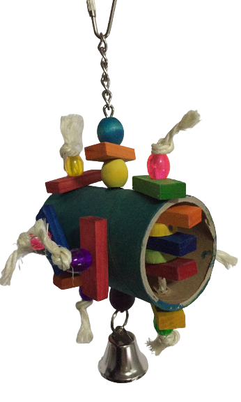 Drum shape wooden bell toy 20*9cm