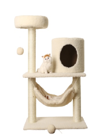 CAT TREE FUR WHITE 40*60*90