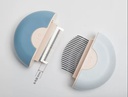 [69405282261BW] Blue White 2 In 1 Mini Pet Comb for long hair - 9*9*3cm