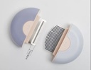 [69405282261PW] Purple White 2 In 1 Mini Pet Comb for long hair - 9*9*3cm