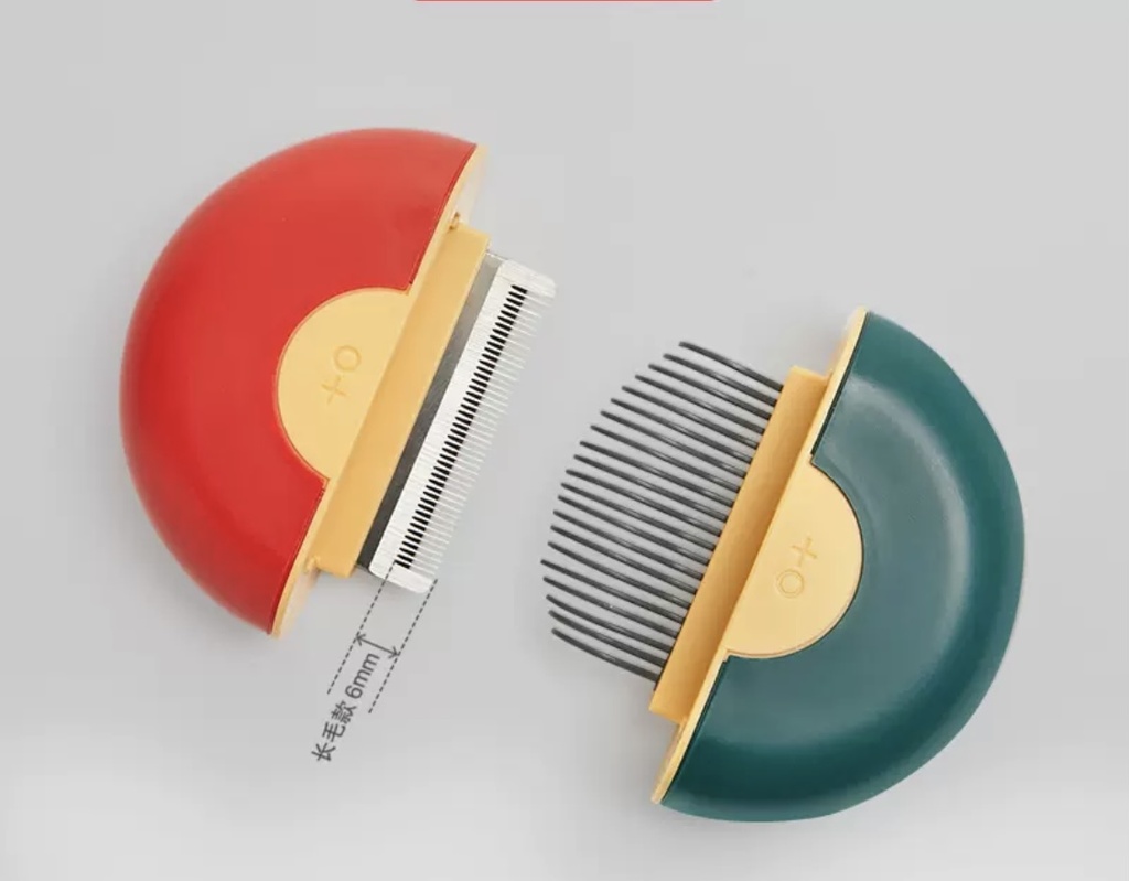 Red Green 2 In 1 Mini Pet Comb for long hair - 9*9*3cm
