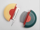 [69405282261YG] Yellow Green 2 In 1 Mini Pet Comb for long hair - 9*9*3cm