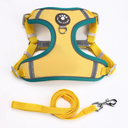 [691201560MYL] Pet Dog Cat Harness Leash Set - Yellow M size, L120cm*W1.5cm