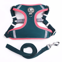 [691201568LGN] Pet Dog Cat Harness Leash Set - Green L size, L120cm*W1.5cm