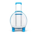 [6942502513NBE] No Door Transparent Pet Trolley Case Blue