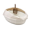 [6920210507205SKH] CL205 Cat Litter Box L38*W27*H14cm Small Khaki