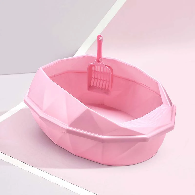 CL206 Cat Litter Box 49*36*17.5cm Big Pink