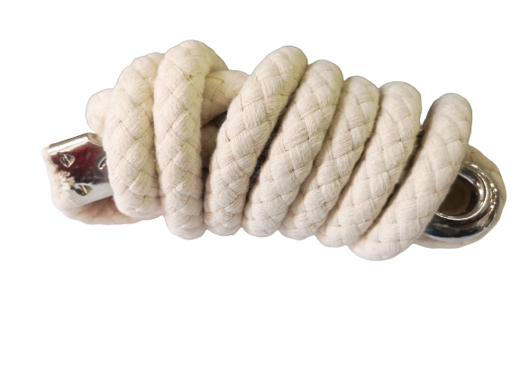 14mm Thick Cotton Horse Lead Rope WB 2.5m White