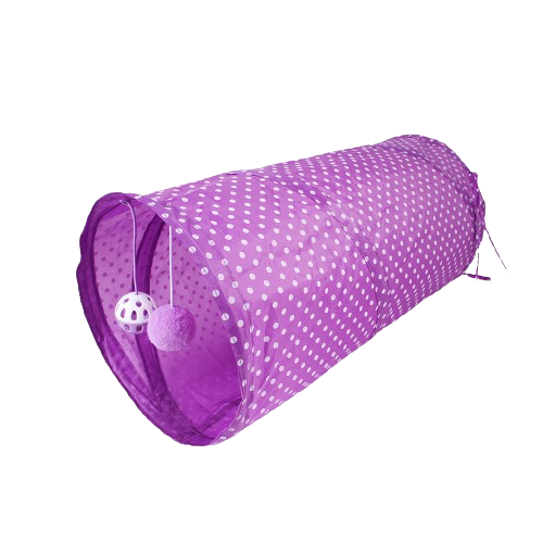 Cat Tunnel Purple with Polka Dot, Diamter 20cm * L53cm
