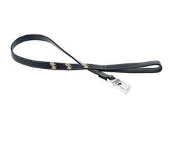 Bosses Leather Leash 2X100Cm Black