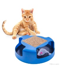 Pet Picks Interactive Cat & Mouse Chase Toy with Scratch Pad 25.5*6.8cm