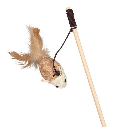 Cat Wand Natural Mouse Shape