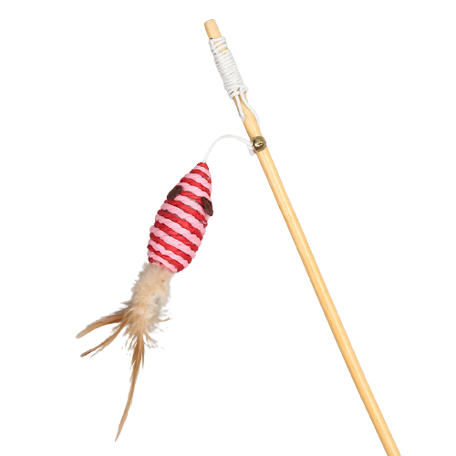 Cat Wand Natural Rat Shape