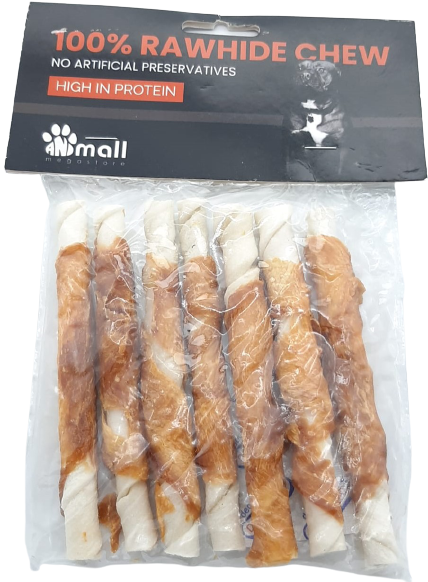 Chicken And Rawhide Twist Sticks 84Gm