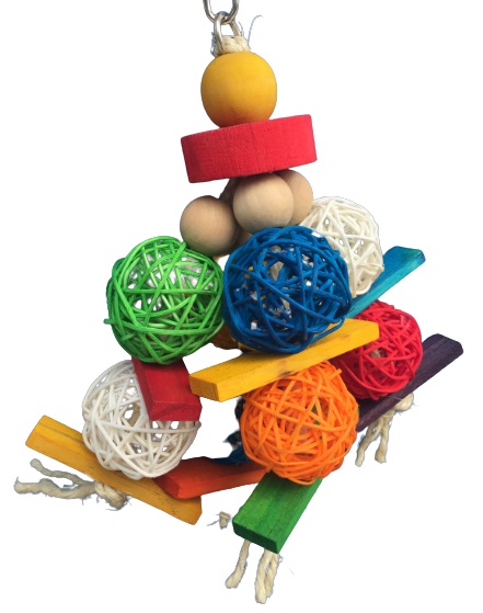 ألعاب الطيور الخشبية ذات الكرة الملونة