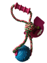[6970899505273] Rope toy with handle and ball 30cm Pink