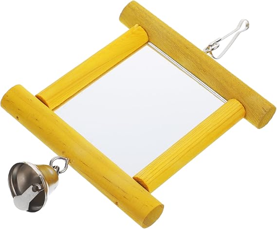 Mirror with bell wooden frame