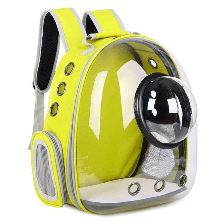 Transparent Pet Backpack L31cm*W28cm*H42cm Yellow