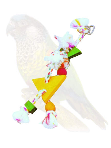 Rope with small chewing wood pieces