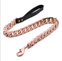 [69324510RG] Rosegold strong metal dog chain Leash 3.2cm45cm+handle 10cm