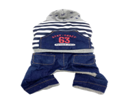 Dog Clothes Blue Striped Jeans L