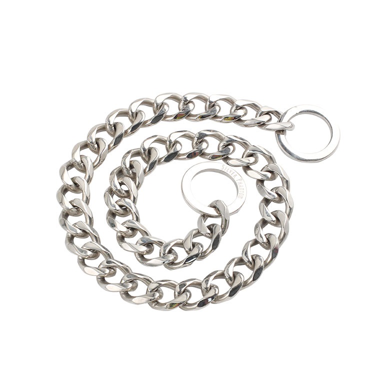 Training Silver Steel Chain Collar w:3.2cm, l:50cm