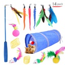 [20210508212] Tunnel with Wand 14pcs Cat Toy