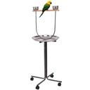 [4374] Parrot Stand Plastic White With Plate ?58.5X119.5H