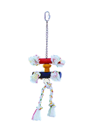 [0000000020657]  Wooden Bird Toys with cotton rope white 38*10