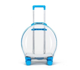 [6942502513NBE] No Door Transparent Pet Trolley Case Blue