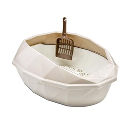 [6920210507205SKH] CL205 Cat Litter Box L38*W27*H14cm Small Khaki
