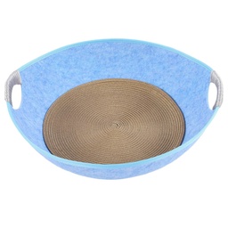 [6920210507106BL] Blue Felt Cat Nest 47*50*15cm