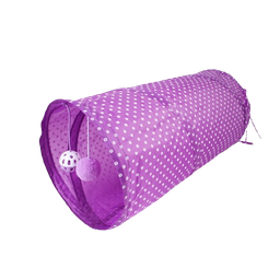 [69205318209PE] Cat Tunnel Purple with Polka Dot, Diamter 20cm * L53cm