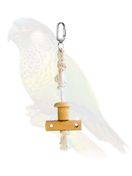 [0000000020428]  لعبة الطيور حبل قطني مع الخشب الطبيعي
