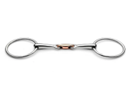 [0526115] SS Ring Snaffle Bit with elliptical copper link 115mm