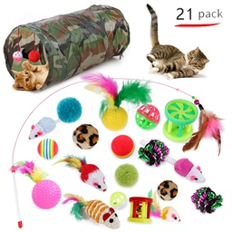 [20210508211] Tunnel with Wand 21pcs Cat Toy